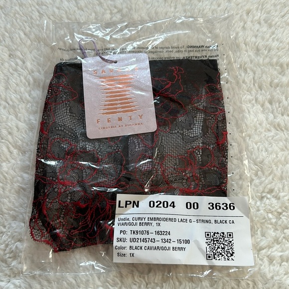 Savage X Fenty Embroidered Lace G- String 1X NWT - Picture 6 of 6